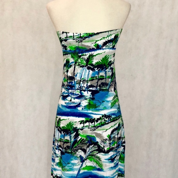 Tommy Bahama Strapless Tropical Print Maxi Dress - Picture 8 of 8